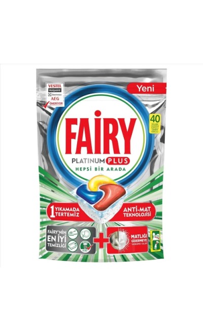 Fairy Platinum Bulaşık Makinesi Tableti 40'lı