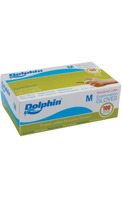 Dolphin Lateks Pudralı M Muayene Eldiven