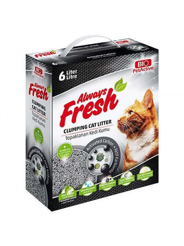 Bio Pet Active Always Fresh Active Carbon Topaklanan Kedi Kumu 6 Lt