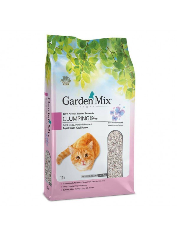 Gardenmix Bebek Pudralı Bentonit İnce Taneli Kedi Kumu 10 LtLt