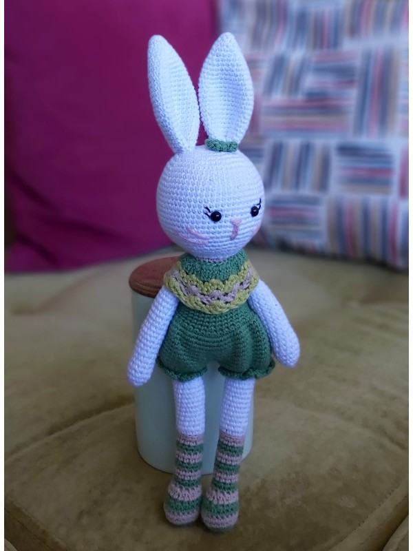Amigurimi Süslü Tavşan 30cm (Kargo Ücretsiz)