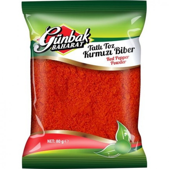 Günbak Tatlı Toz Kırmızı Biber 80 Gr