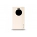 Asus Zenfone 5 S View Dikişli Deri Pencereli Kılıf Beyaz